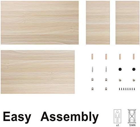 FITUEYES Wooden Monitor Stand Riser, 2-Tier Desk Storage Shelf, Oak - Image 6