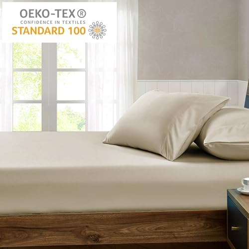 FreshCulture Full Fitted Sheet - Hotel Quality Fitted Sheet - Ultra Soft & Breathable - Brushed Microfiber - Deep Pocket - Cooling Fitted Sheets for Full Size Bed (Sand) - Image 6