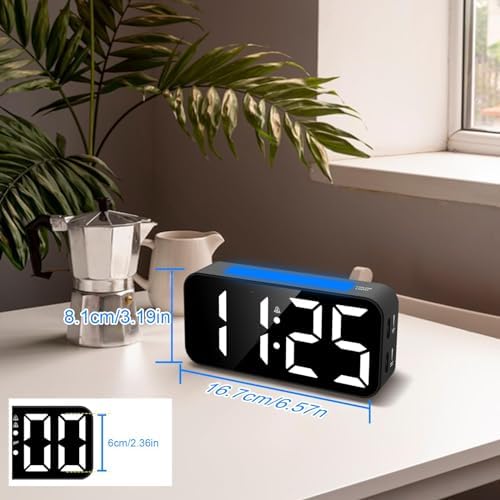 Topski Loud Alarm Clocks for Bedrooms Heavy Sleepers, Digital Clock with Night Light, Large Display, Dual Alarm, Snooze, Dimmable Bedside Alarm Clock for Kids Teens Boys Girls - Image 6