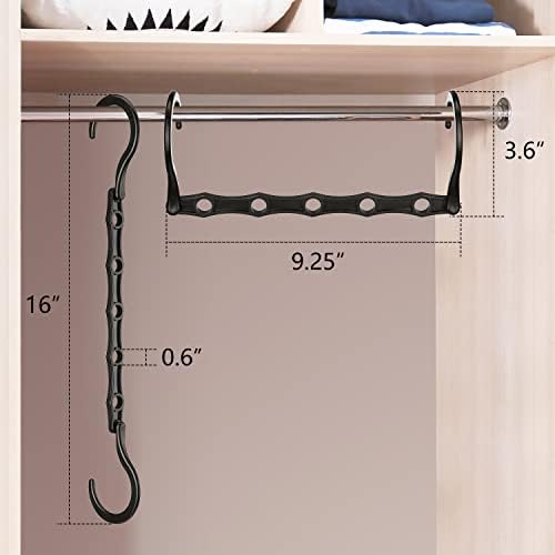 AMKUFO 6 Pack-Closet-Organizers-and-Storage, Space-Saving-Hangers Black - Image 6