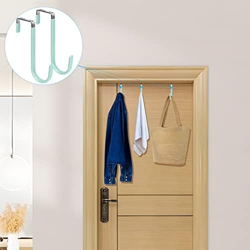 FYY Over the Door Hooks, Single-Hanger 4 Pack, Fits Doors 1 3/8" Green - Image 6