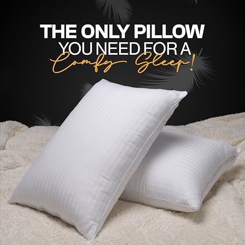 EverSnug Adjustable Layer Luxury Set of 2 Pillows for Side, Front & Back Sleepers, Cooling Hotel Pillows with 3 Layers, Goose Feather Pillow for Sleeping, Neck & Back Support (King) - Image 5