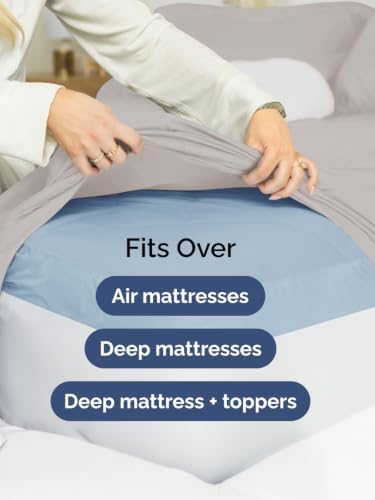 CGK Extra Deep King Single Fitted Sheet Only - Light Grey - Image 6