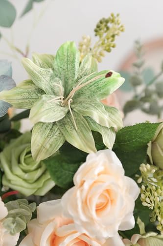 Serra Flora Artificial Flower Combo Fake Peony Rose Silk Flowers for DIY Wedding Bridal Bouquet Centerpieces Arrangements Party Decorations - Image 6