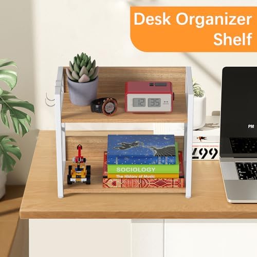 RUILALIFE Spice-Rack-Organizer-Shelf for Kitchen Counter, 2 Tiers Coffee Bar Station Organizer for Countertop,Space Saving Desk Shelving Riser Unit (Maple, Medium) - Image 7
