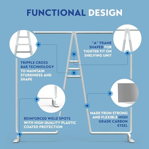 Tall Wire Shelf Dividers for Closet Organization – 4 Pack for 16 Inch Wire Shelves Only - Measure Before You Buy - Sturdy and Easy Set-Up with Bonus Rose Gold Hanger - Image 6