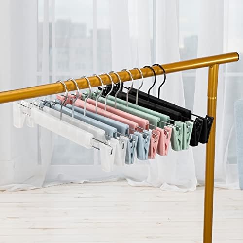 Pants Hangers with Clips, Skirt Hangers, 10 Pack, Pink - Image 7