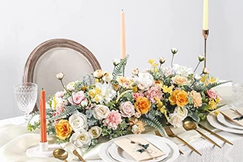 Serra Flora Artificial Wedding Flowers Bouquets Centerpieces Faux Flowers Combo for Fake Flowers with Leaves DIY Floral Arrangements Bridal Baby Shower Home Decor - Image 6