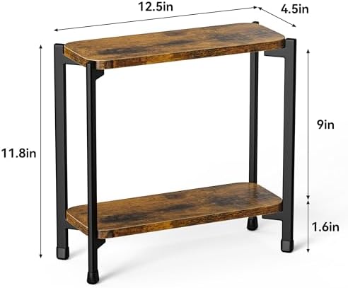 pickpiff 2 Tier Spice Rack Organizer for Kitchen Countertop, Wood and Metal Seasoning Shelf, Space-Saving Spice Organizer for Kitchen Counter, Coffee Bar and Dining Table, Brown - Image 7