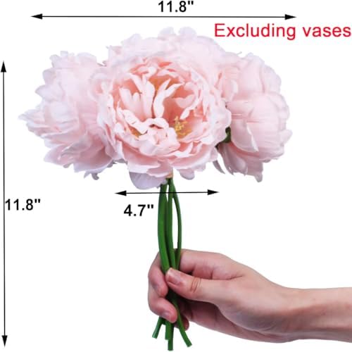 Tinsow Artificial Peony for Home Decoration, 5 Pcs Faux Peonies with Stems, Silk Flowers Bouquet for Wedding Decoration and Flower Arrangement - Image 6