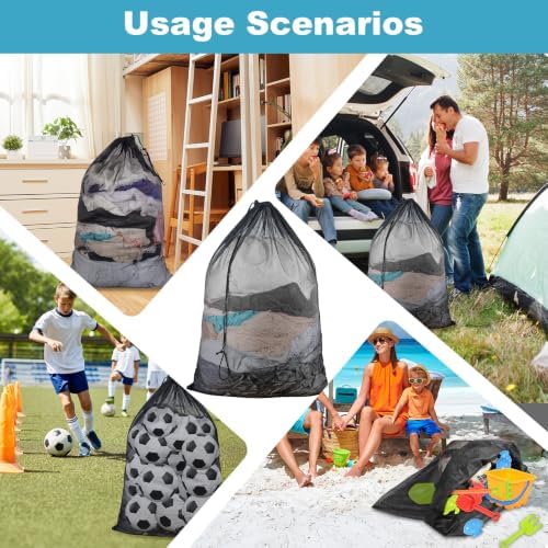 3 Pack Large Mesh Laundry Bag, 24 x 36 Inch Mesh Wash Bag with Drawstring Closure, Delicates Bag for Washing Machine - Perfect for College Dorms, Travel, Laundromats, Apartments (Black) - Image 7