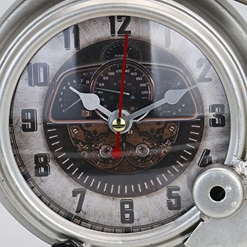 YOUKI Motorcycle Table Clock Non Ticking Quartz Movement Battery Operated, Kids Room Decor,Wall Clocks Decorative Living Room Bedroom,16.9 * 1.5 * 7.5 Inches,Silvery - Image 6