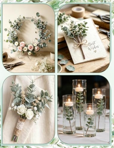 Mini Artificial Eucalyptus Stems, 6 Packs Fake Greenery Leaves 6 Inch - Image 7
