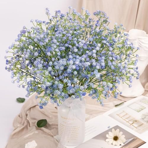 N&T NIETING Babys Breath Artificial Flowers Bulk, 15Pcs, Blue - Image 7