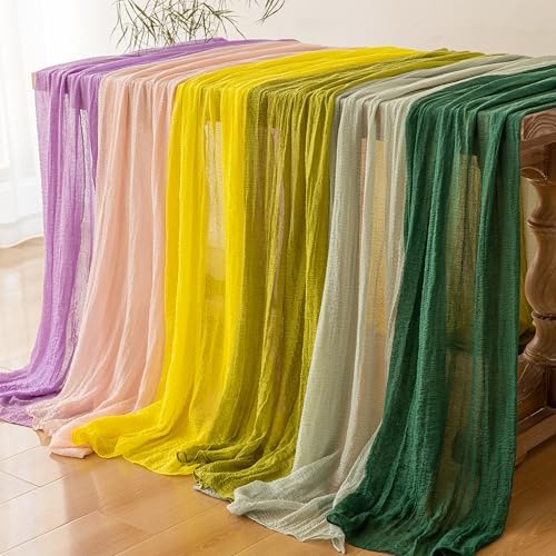3Pcs Emerald Green Cheesecloth Table Runner 120 Inches for Party Home Decor - Image 6