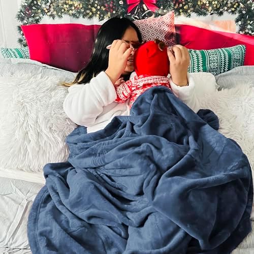 Bedsure GentleSoft Fleece Bed Blankets Full Size Blue - Soft Lightweight Plush Fuzzy Cozy Luxury Blanket Microfiber, 84x90 inches - Image 6