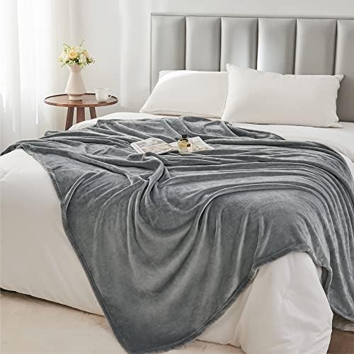 BEDELITE Fleece Blanket Soft Plush Throw for Couch Grey 50"x60" - Image 6