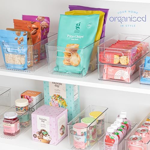 primebox 6 Pack Clear Plastic Organizing Container with Integraged Handles for Home Organization for Kitchen, Pantry, Fridge, Freezer, Cabinet,Bathroom, Stackable. 10"x6"x3" - Image 7
