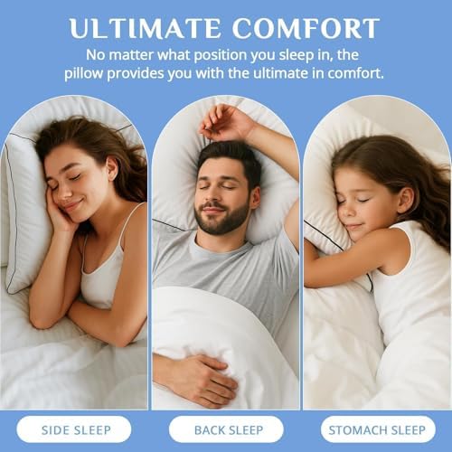 JOLLYVOGUE King Size Bed Pillow 1-Pack, Single Pillow for Sleeping, Breathable and Supportive with Down Alternative Fill, Hotel Collection Pillow for Side, Back, and Stomach Sleepers - Image 7