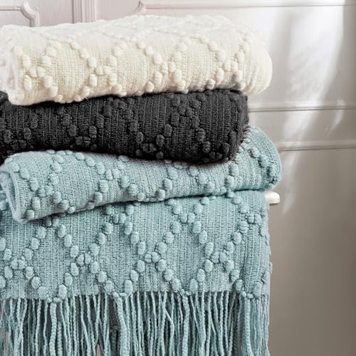 BOURINA Black Throw Blanket 50 x70 Inch Jacquard Throw Knitted Blanket - Image 6