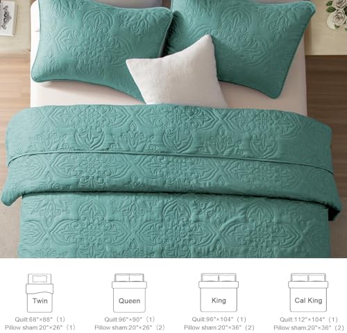 Whale Flotilla King Quilt Bedding Set Vintage Damask Reversible Bedspread - Image 6