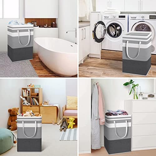HomeHacks 2 Pack Laundry Baskets, Laundry Hampers Bags (Grey+Blue 88L) - Image 6