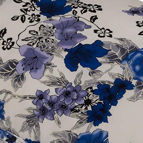 Silk Pillowcase for Memory Foam Pillow Neck Pillow, Pure Mulberry Silk Pillow Case for Cervical Pillow Contour Pillow (Blue Flowers, 20" x 12.5" x 4"/3") - Image 2