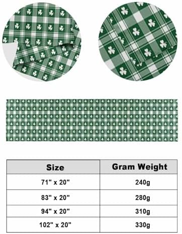 St Patrick's White Lucky Leaves Bed Runners for Bedroom Hotel,Decorative Bedding Scarf Green Twill Buffalo Plaid Bed End Blanket Bedding Runner Scarves for Twin Size Bed,71x20in - Image 6
