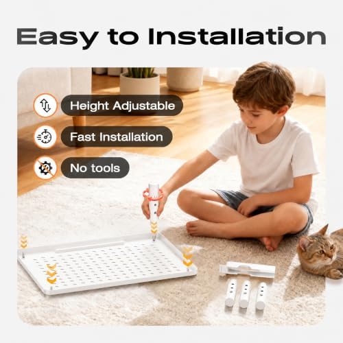 Computer Monitor Stand Riser for Desk, 3 Height Adjustable PC Laptop TV Desktop Monitor Stand Shelf, Metal Printer Table with Phone Holder, Stand Riser for Desk, Office Desk Organizers and Accessories, White 2 Pack - Image 7
