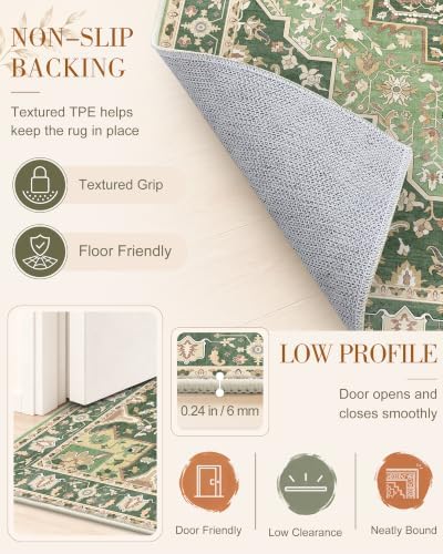 OLANLY 2x6 Washable Runner Rug, Soft Non Slip Carpet for Hallway Kitchen - Image 7