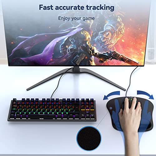 TECKNET 2 Pack Gaming Ergonomic Mouse Pad with Wrist Support Black - Image 7