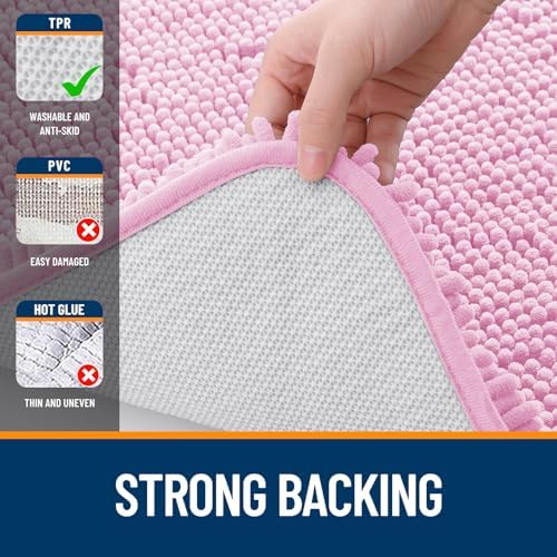 OLANLY Bathroom Rugs 32x20, Extra Soft Absorbent Chenille Bath Rugs - Image 6