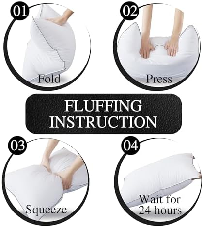 WhatsBedding Goose Down Pillows Set of 2, Queen Size Bed Pillows, 20x30 - Image 7