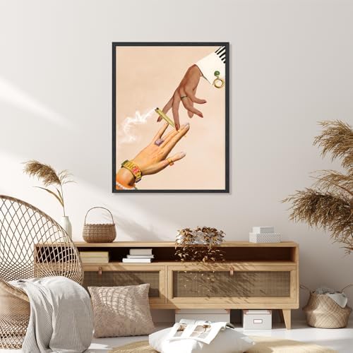 RINMFEO Trippy Deep Talks Wall Art Print Funky Decor Retro Collage Art Psychedelic Vintage Poster Mindful Aesthetic 16x24inch Black frame - Image 7