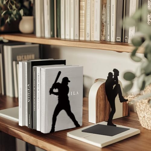 Peacoblue 5.3"x4.3"x7.9" Metal Bookends, Heavy Duty Book Ends for Shelves - Image 6