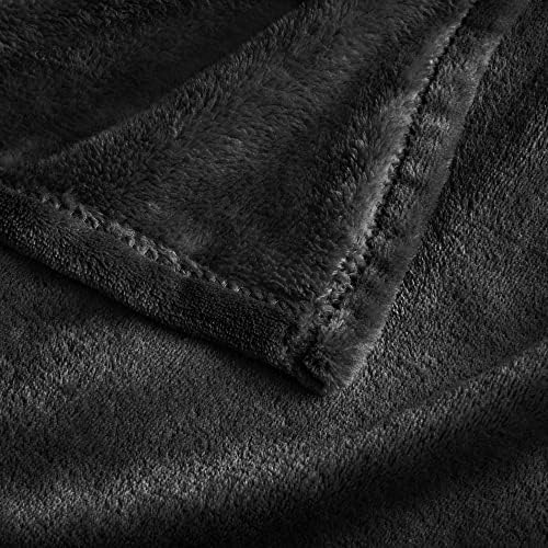 BEDELITE Fleece Blanket Soft Plush Oversized Bed Blanket Black 120"x120" - Image 6