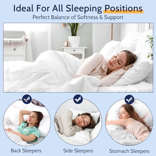 ROUMEA Pillows Standard Size Set of 2, Bed Pillows for Sleeping 2 Pack, Luxury Hotel Quality, Supportive Standard Pillows with Soft Down Alternative for Back Stomach Side Sleepers, Machine Washable - Image 6