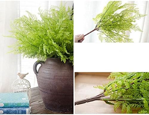 CATTREE Artificial Shrubs Bushes, Plastic Fern Leaves Persian Grass Fake Plants Wedding Indoor Outdoor Home Garden Verandah Kitchen Office Table Centerpieces Arrangements Christmas Decoration 2 pcs - Image 6