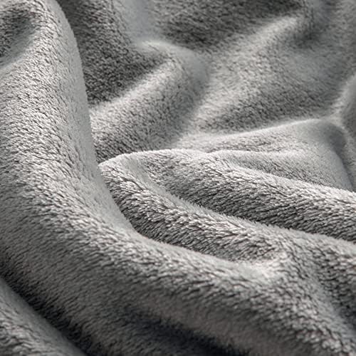 BEDELITE Fleece Blanket Soft Plush Oversized Bed Blanket Grey 120"x120" - Image 6