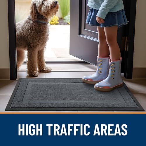 OLANLY Front Door Mat Outside 35x23, All-Season Heavy-Duty Rubber Doormat - Image 6