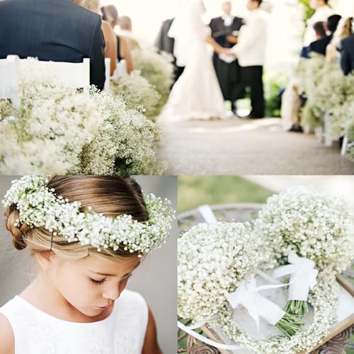 Waipfaru 15Pcs Babys Breath Artificial Flowers, Baby Breath Flowers Artificial Bulk, Real Touch Fake White Flowers, Faux Babies Breath Gypsophila for Wedding Home Decor Floral Arrangement - Image 6