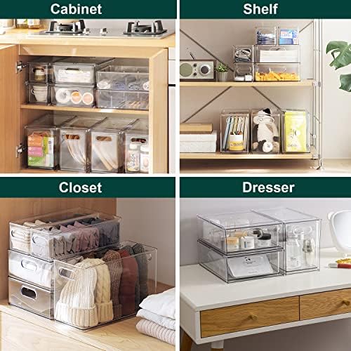 LALASTAR Refrigerator Organizer Bin with Pull-out Drawer, Large Fridge Organizer and Storage Clear, Stackable Pantry Organizer with Handle, BPA Free, 1 Pack, 6.34QT - Image 6