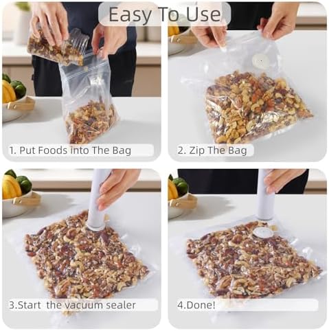 30p 11.8"X13.4" Upgraded Reusable Vacuum Seal Bags For Food + 2 Clips, BPA Free, 5X Longer Fresh, for Sous Vide, Freezer, Microwave, Odor-Resistant, Leak-Proof - Image 6