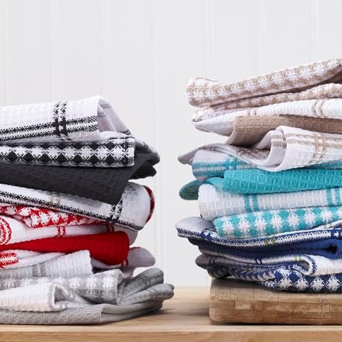 T-Fal Premium Waffle Dish Cloths: Highly Absorbent, Super Soft Long Lasting - 100% Cotton, 12"x13" Towel for Cleaning & Drying, (8-Pack), Gray - Image 7