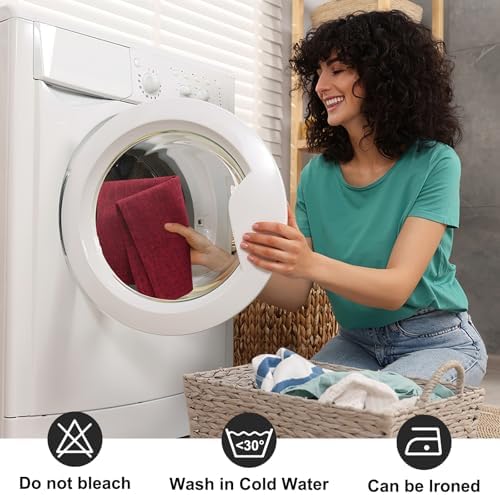 homing Faux Cotton Linen Placemats Set of 4, Cloth Dining Table Mats - Image 6