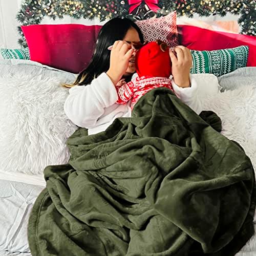 Bedsure GentleSoft Fleece Blanket Twin Size Olive Green - 300GSM Lightweight Plush Fuzzy Cozy Soft Warm Blanket for Bed, Sofa, Couch, Travel, Camping, 60x80 inches - Image 6
