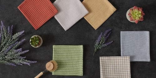 DII Everyday Kitchen Assorted Dishcloth Set of 5, 12x12, Honey Gold - Image 6