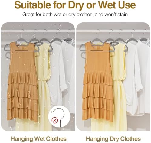 Plastic Hangers 50 Pack, 16.5" Non-Slip Clothes Hangers Heavy Duty - Image 6
