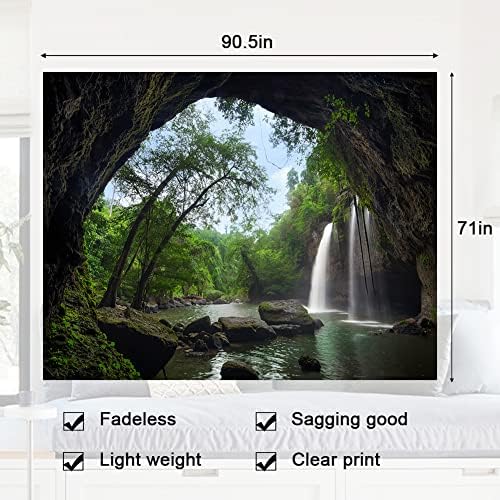 Llamazing Forest Tapestry - Home Decor Landscape for Living Room & Bedroom - Magic Tapestry Curtain (Waterfall, 90.5''L70.8''W) XGXL - Image 7