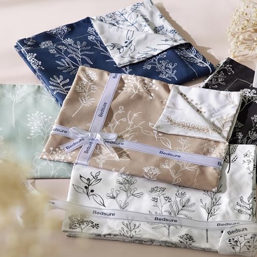 Bedsure Floral Comforter Set Cute Bedding Set Twin/Twin XL Reversible Light Taupe - Image 6